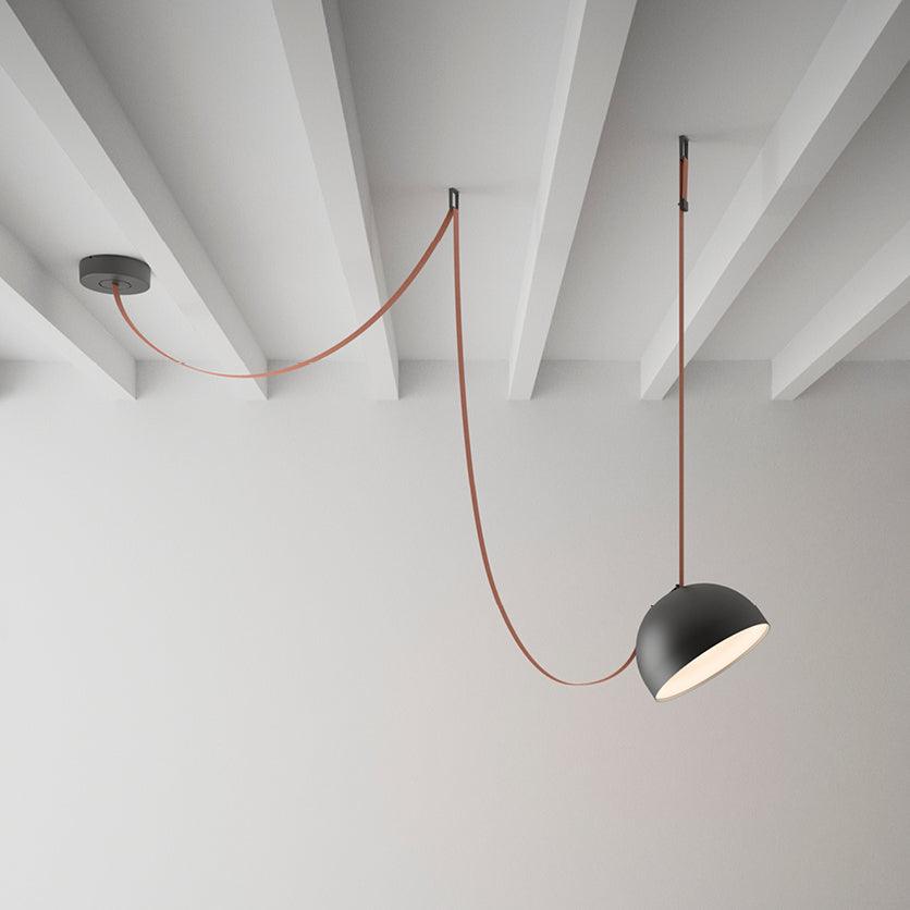 Belts Pendant Light for Staircases with Leather Strap Rings Up to 59″H chandelier in a tall interior
