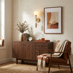 Abacus Alabaster Wall Sconce — additional product view, a stone globe above a diagonal arm and decorative metal beads (view 4)