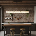 Alabaster LED Linear Pendant Light — additional product view, a linear stone diffuser beneath slim suspension hardware (view 5)