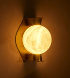 Alabaster Orb Alabaster Sconce — additional product view, a stone sphere held by a sculptural metal frame (view 4)