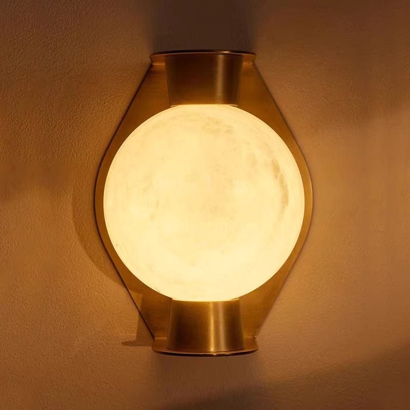 Alabaster Orb Alabaster Sconce — additional product view, a stone sphere held by a sculptural metal frame (view 5)