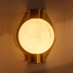 Alabaster Orb Alabaster Sconce — additional product view, a stone sphere held by a sculptural metal frame (view 5)