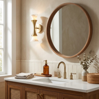 Amphora Alabaster Wall Sconce — additional product view, upward- and downward-facing stone shades around an hourglass center (view 3)