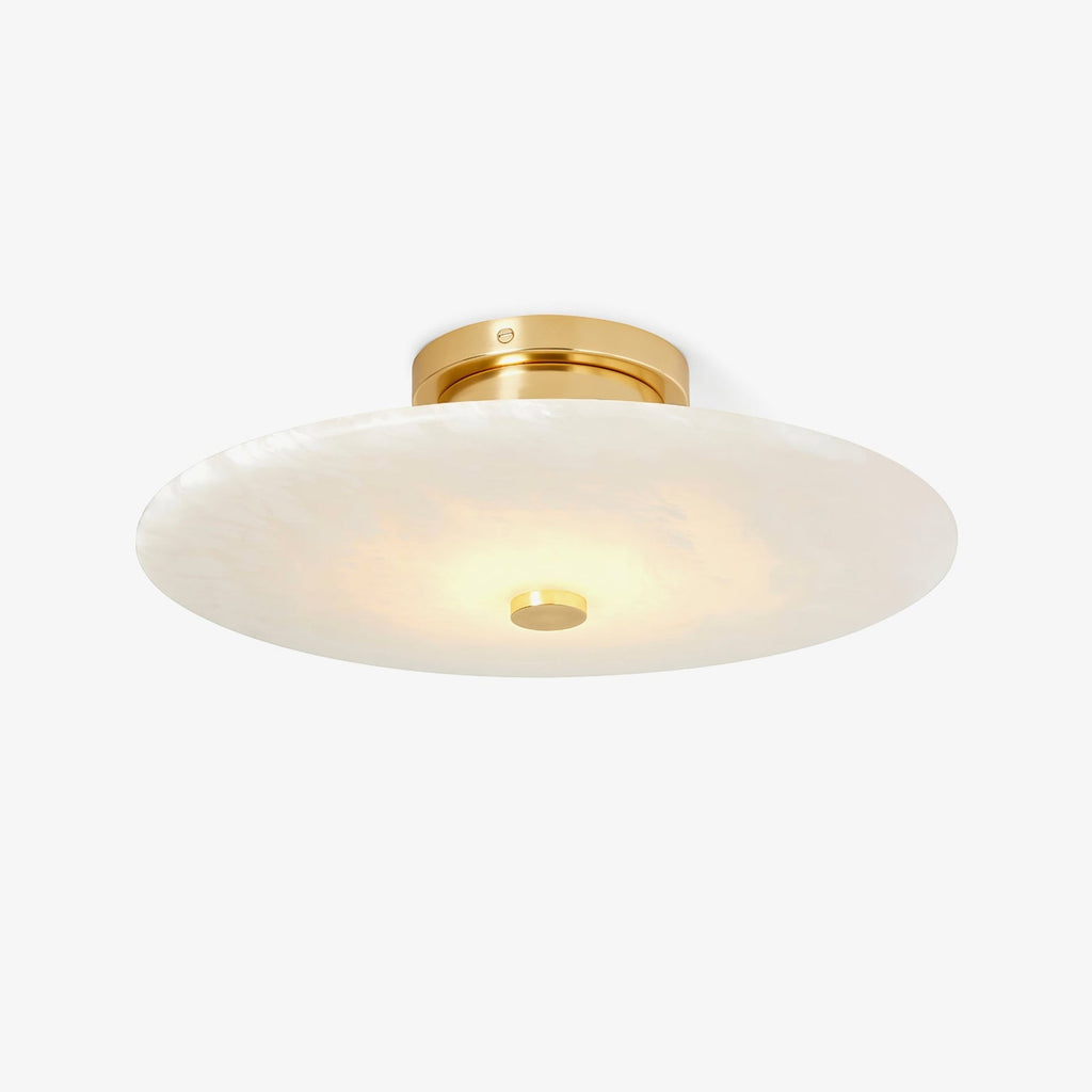 Ankeny Alabaster Ceiling Lamp — full fixture profile, curved stone shades with compact ceiling hardware (view 1)