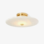 Ankeny Alabaster Ceiling Lamp — full fixture profile, curved stone shades with compact ceiling hardware (view 1)