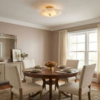 Ankeny Alabaster Ceiling Lamp — additional product view, curved stone shades with compact ceiling hardware (view 3)