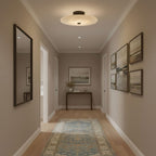 Ankeny Alabaster Ceiling Lamp — additional product view, curved stone shades with compact ceiling hardware (view 4)