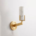 Ansel Alabaster Wall Sconce — additional product view, cylindrical stone shades on right-angle metal brackets (view 5)