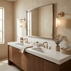 Anvil Hammered Alabaster Wall Sconce — additional product view, a cylindrical stone shade suspended from a small chain link (view 4)