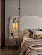 Arc Ridge Alabaster Wall Sconce — additional product view, two ribbed stone columns joined by a curved metal arch (view 4)