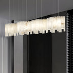 Arctora Alabaster Pendant Lamp — additional product view, vertical stone panels arranged around a suspended frame (view 3)