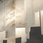 Arctora Alabaster Pendant Lamp — additional product view, vertical stone panels arranged around a suspended frame (view 5)