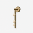 Asteria Alabaster Multi-Globe Wall Sconce — full fixture profile, stone orbs arranged around a slender vertical body (view 1)