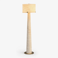 Aterion Alabaster Floor Lamp — full fixture profile, a tapered stone column beneath a rectangular stone shade (view 1)