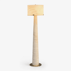 Aterion Alabaster Floor Lamp — full fixture profile, a tapered stone column beneath a rectangular stone shade (view 1)