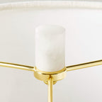 Athena Alabaster Table Lamp — additional product view, a stone base beneath a fabric drum shade (view 5)