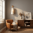 Aurelia Alabaster Cone Wall Sconce — additional product view, an elongated stone cone on a refined metal wall arm (view 5)