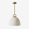 Aurelian Alabaster Dome Pendant Light — full fixture profile, a bell-shaped stone dome beneath an arched suspension fitting (view 1)