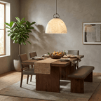 Aurelian Alabaster Dome Pendant Light — additional product view, a bell-shaped stone dome beneath an arched suspension fitting (view 3)