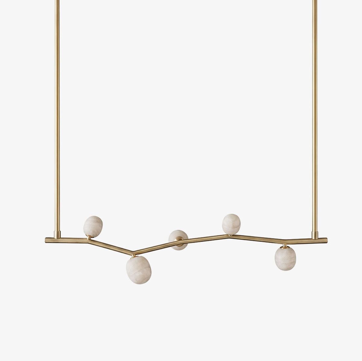 Aureline Alabaster Branch Chandelier — full fixture profile, rounded stone lights along an open branch-shaped frame (view 1)