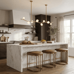 Aureline Alabaster Branch Chandelier — product setting and fixture profile, rounded stone lights along an open branch-shaped frame (view 2)