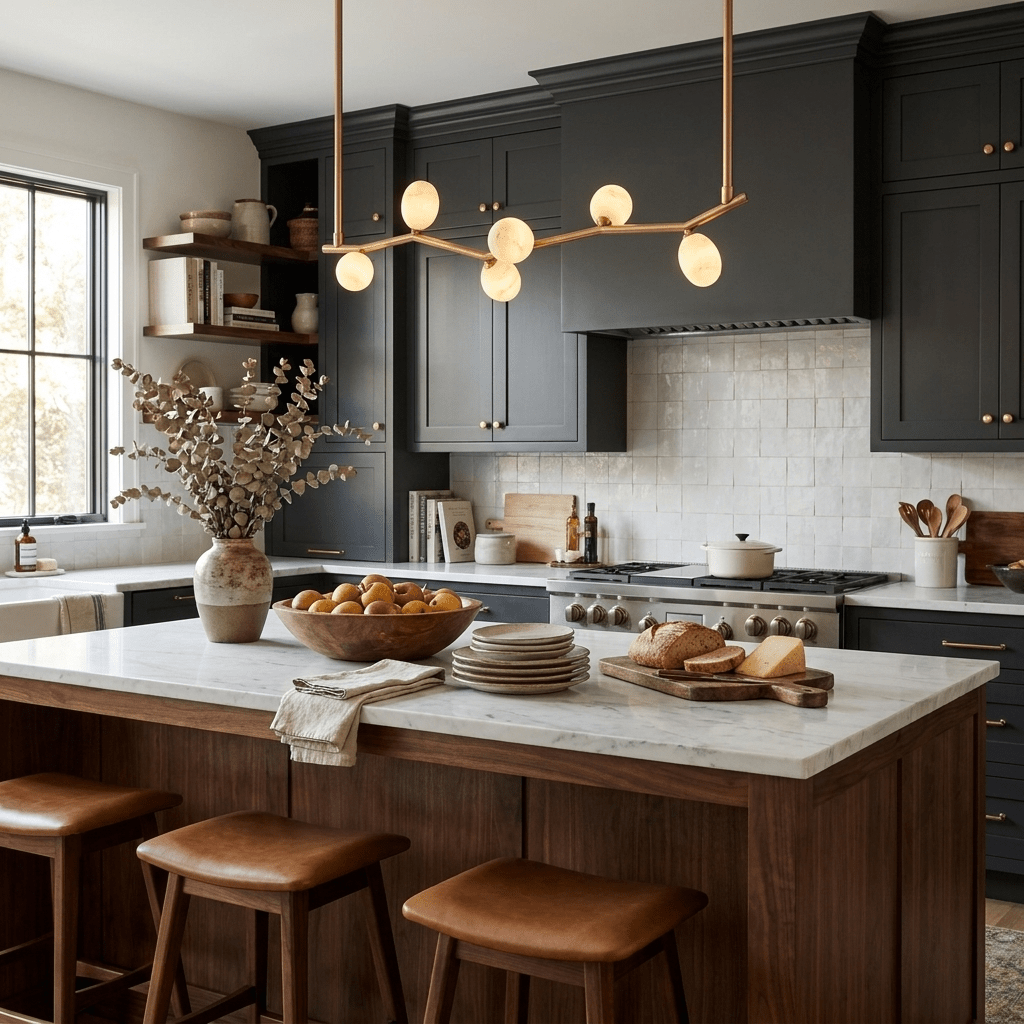 Aureline Alabaster Branch Chandelier — additional product view, rounded stone lights along an open branch-shaped frame (view 3)
