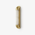 Auren Alabaster LED Wall Sconce — full fixture profile, a cylindrical stone shade within a rounded metal frame (view 1)