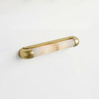 Auren Alabaster LED Wall Sconce — additional product view, a cylindrical stone shade within a rounded metal frame (view 4)