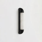 Auren Alabaster LED Wall Sconce — additional product view, a cylindrical stone shade within a rounded metal frame (view 5)