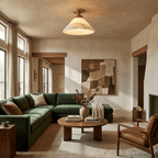 Aveline Alabaster Cone Flush Mount — additional product view, a wide stone cone beneath a compact ceiling fitting (view 3)