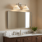 Aveline Alabaster Double Cone Wall Sconce — additional product view, two stone cones on a horizontal wall frame (view 4)