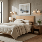 Aveline Alabaster Double Cone Wall Sconce — additional product view, two stone cones on a horizontal wall frame (view 5)