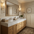 Averon Alabaster Torch Wall Sconce — product setting and fixture profile, a tapered stone shade above a long vertical stem (view 2)