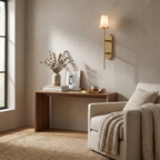 Baton Alabaster Wall Sconce — additional product view, a stone cone above a straight rod and oval backplate (view 3)