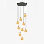 Bell Jar Alabaster Cluster Chandelier — full fixture profile, faceted dome shades suspended in a cascading arrangement (view 1)