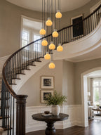 Bell Jar Alabaster Cluster Chandelier — additional product view, faceted dome shades suspended in a cascading arrangement (view 4)