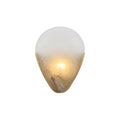 Bernina Alabaster Wall Lamp — full fixture profile, a stone diffuser within a U-shaped metal bracket (view 1)