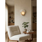 Bernina Alabaster Wall Lamp — additional product view, a stone diffuser within a U-shaped metal bracket (view 4)