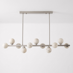 Calder Alabaster Chandelier — additional product view, globe shades arranged along a straight suspended bar (view 5)