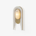 Cascada Alabaster Wall Sconce — full fixture profile, stone and brass elements arranged in a cascading arch (view 1)