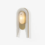 Cascada Alabaster Wall Sconce — full fixture profile, stone and brass elements arranged in a cascading arch (view 1)