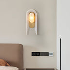 Cascada Alabaster Wall Sconce — additional product view, stone and brass elements arranged in a cascading arch (view 3)