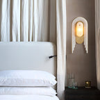 Cascada Alabaster Wall Sconce — additional product view, stone and brass elements arranged in a cascading arch (view 4)