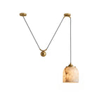 Chart Alabaster Counterweight Pendant Lamp — full fixture profile, a stone shade suspended with a counterweight system (view 1)