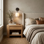 Cloche Alabaster Wall Sconce — additional product view, a stone dome hanging from a short arm and decorative link (view 3)