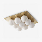 Cobble Alabaster Flush Mount — full fixture profile, a close-mounted cluster of rounded stone shades (view 1)