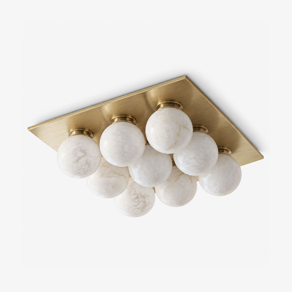 Cobble Alabaster Flush Mount — full fixture profile, a close-mounted cluster of rounded stone shades (view 1)