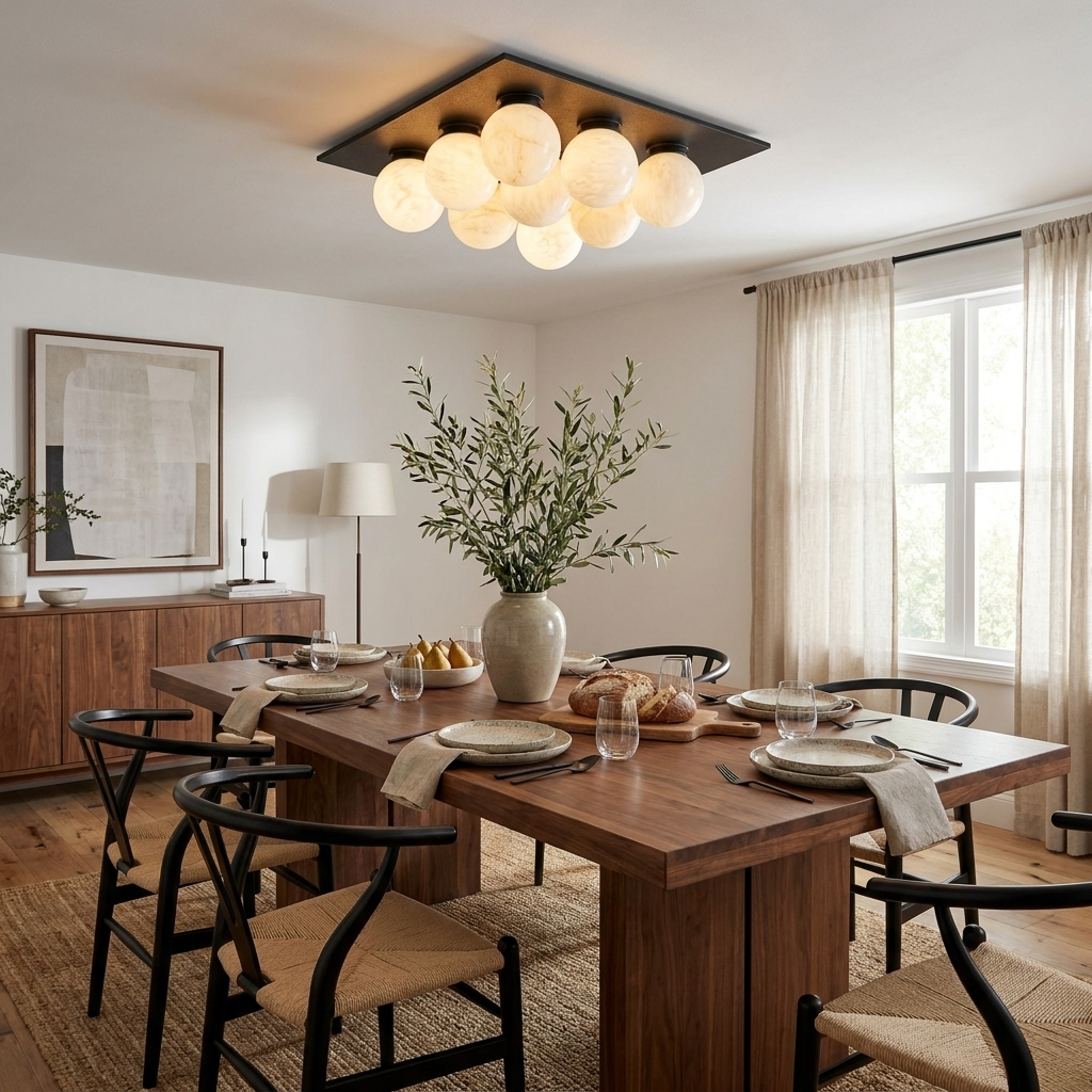 Cobble Alabaster Flush Mount — additional product view, a close-mounted cluster of rounded stone shades (view 4)
