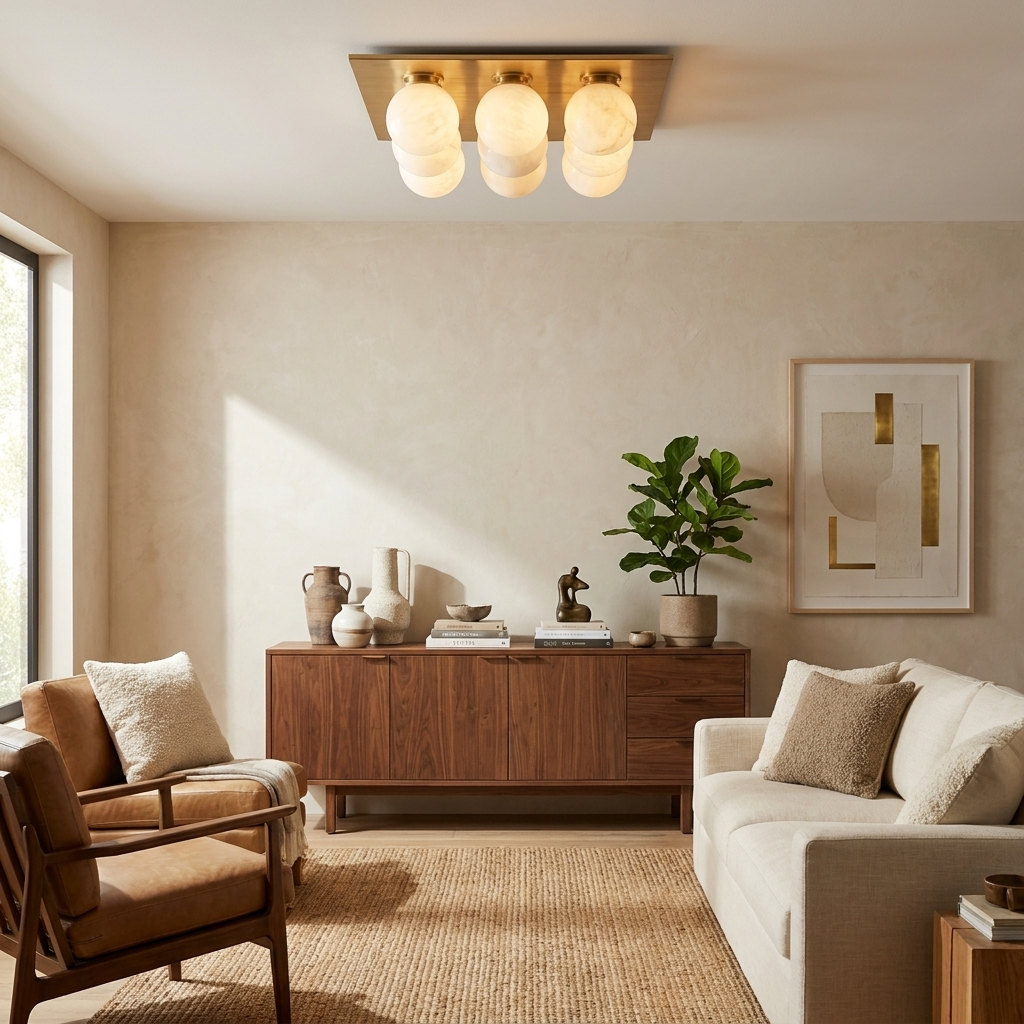 Cobble Alabaster Flush Mount — additional product view, a close-mounted cluster of rounded stone shades (view 5)
