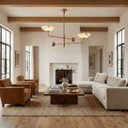 Compass Alabaster Bowl Chandelier — additional product view, two upward-facing stone bowls on crossing metal arms (view 3)
